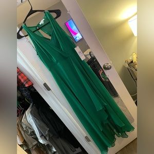 Elegant Green Halter Dress